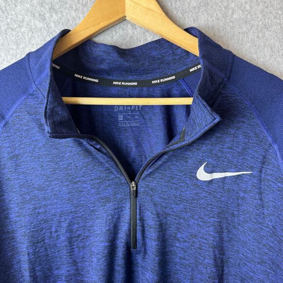 Nike Element Running Pullover Mens XXL Dri-Fit Blue Reflective Long Sleeve - Picture 5 of 14